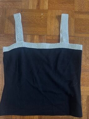 St. John Black Tank with Silver Accent Straps